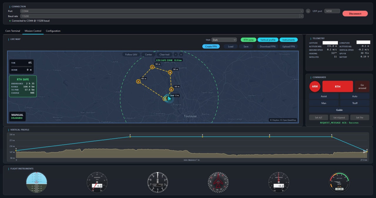 Horus ground control station interface